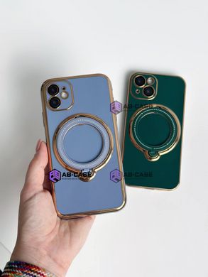 Чехол для iPhone 12 Holder Glitter Shining Сase with MagSafe с подставкой и защитными линзами на камеру Green