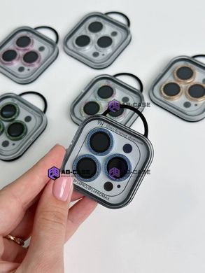 Захисні лінзи на камеру iPhone 14 Pro Max Metal Diamonds Lens блискучі Sierra Blue