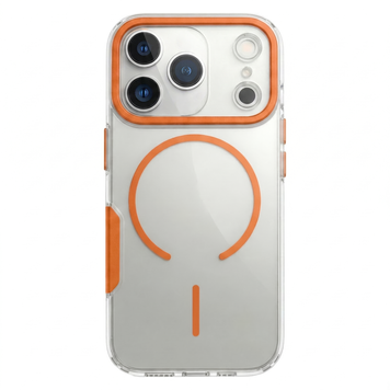 Чохол для iPhone 17 Pro Max : Metal Frame Crystal Case &ndash; Orange