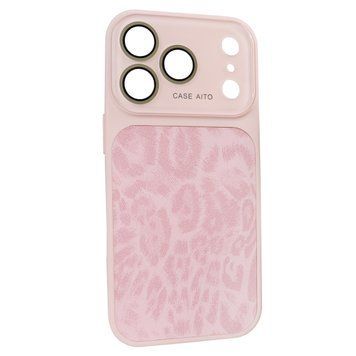 Чехол для iPhone 17 Pro : AITO PU-Leather Leopard Case &ndash; Pink
