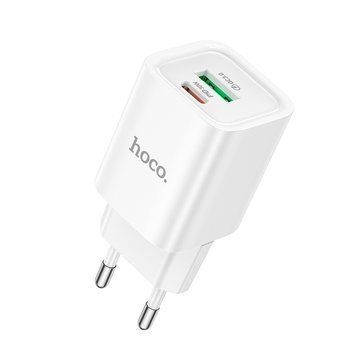 Зарядний пристрій 30W (1 USB + 1 Type-C) Hoco C149A Charm PD+QC3.0 (White)