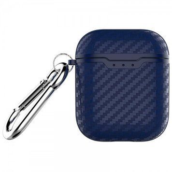 Чехол Carbon Case (для AirPods 1/2, Midnight Blue)