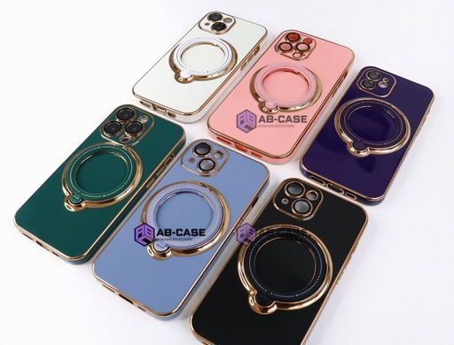 Чехол для iPhone 14 Pro Holder Glitter Shining Сase with MagSafe с подставкой и защитными линзами на камеру Sierra Blue