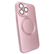 Чехол матовый Silicone with MagSafe для iPhone 14 Pro c защитными линзами на камеру Pink