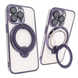 Чехол для iPhone 15 Pro Clear Shining Holder with MagSafe Deep Purple