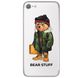 Чохол прозорий Print Bear Stuff на iPhone SE2 Мишка в куртке