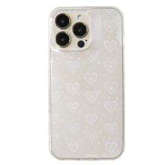 Чехол прозрачный для iPhone 14 Pro Max Hologram Case Heart Clear