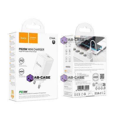 Зарядное устройство 20W (1 Type-C) Hoco C146A Charm PD (White)