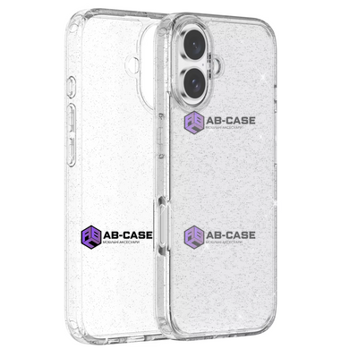 Чехол для iPhone 16 Crystal Case прозрачный с блестками