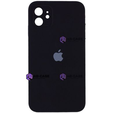 Чехол Silicone Case FULL CAMERA (square side) (для iPhone 11) (Black)
