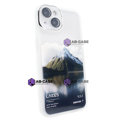 Чехол для iPhone 13 Print Nature Lakes с защитными линзами на камеру White