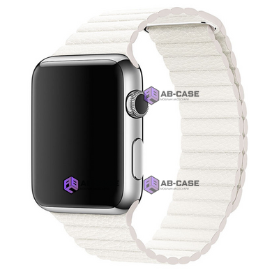 Кожаный ремешок Leather Loop Band на Apple Watch 42mm | 44mm | 45mm | 46mm | 49mm White