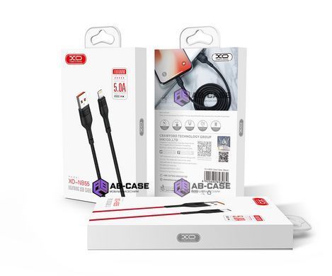 Кабель XO (USB &ndash; Lightning) 5A NB55 &ndash; Black (1m)