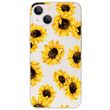 Чехол прозрачный Print Flowers для iPhone 13 Цветы подсолнухи