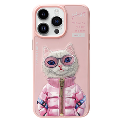 Чехол для iPhone 15 Pro Max Nimmy Case AnimalZip, Pink Cat