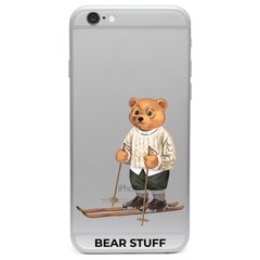 Чохол прозорий Print Bear Stuff на iPhone 6 Plus/6s Plus Мишка на лыжах