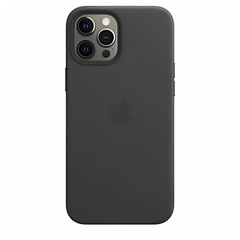 Кожаный чехол Leather Case with MagSafe Black для iPhone 12 Pro Max