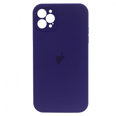 Чехол Silicone Case FULL CAMERA (square side) (для iPhone 12 pro Max) (Ultraviolet)