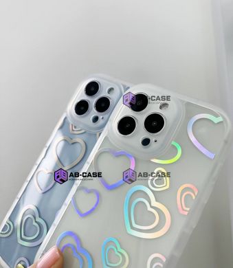 Чехол для iPhone 11 Pro Clear Rainbow Heart Big