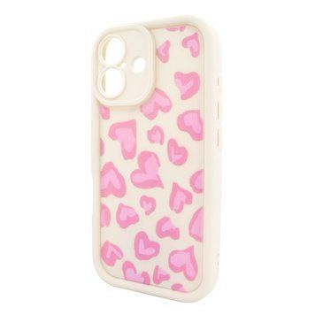 Чехол для iPhone 16 &ndash; Pretty Things "Pink Hearts &ndash; White"