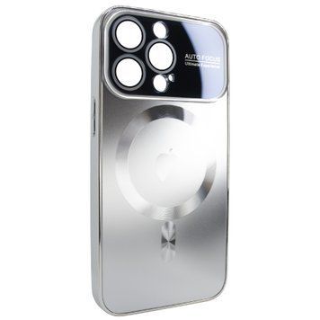 Чехол для iPhone 14 Pro матовый NEW PC Slim with MagSafe case с защитой камеры Silver