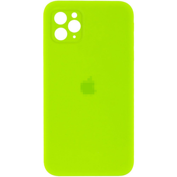 Чехол Silicone Case FULL CAMERA (square side) (для iPhone 11 pro Max) (Party Green)