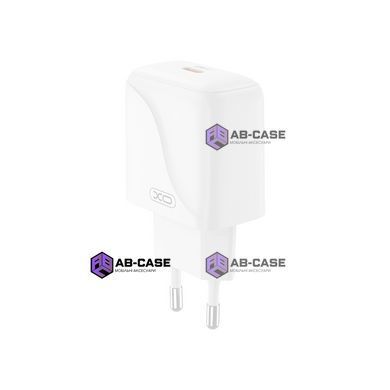 Комплект быстрой зарядки 20W (1 Type-C) XO L141 PD с кабелем Type-C - Type-C (White)