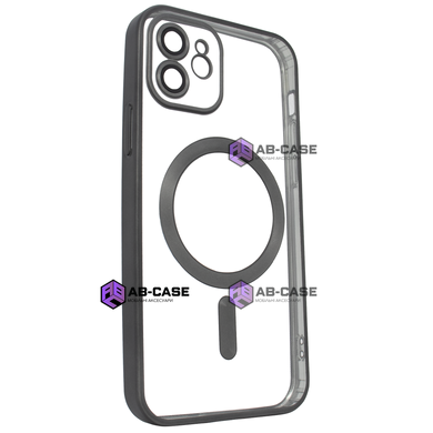 Чехол для iPhone 12 матовый Shining with MagSafe с защитными линзами на камеру Titanium Black