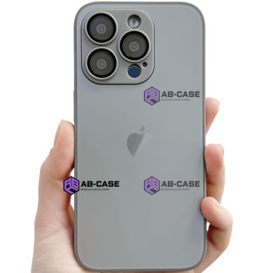 Чохол для iPhone 15 AG Glass With Magsafe із захисниси лінзами на камеру, Titanium Gray)
