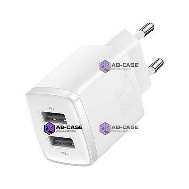 Зарядний пристрій 10,5W (2 USB) Baseus Compact (White)
