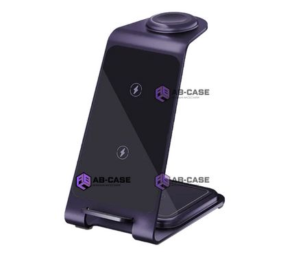 Бездротова зарядка 3 в 1 Smart Pure Metal 15W (iPhone+Apple Watch+AirPods) Deep Purple