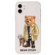 Чохол прозорий Print Bear Stuff на iPhone 12 mini Мишка с собакой