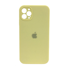 Чехол Silicone Case FULL CAMERA (square side) (для iPhone 12 pro) (Mellow Yellow)