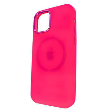 Чехол для iPhone 13 Pro Max Silicone case with MagSafe Metal Camera Hot Pink