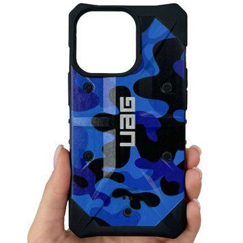 Чехол для iPhone 13 Pro : тактический ударопрочный UAG Pathfinder камуфляжный (Blue-Black)