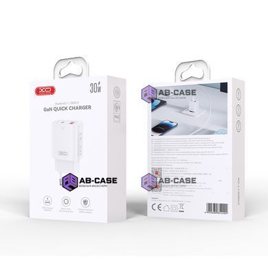 Зарядное устройство 30W (1 USB + 1 Type-C) XO L130 PD+QC3.0 (White)