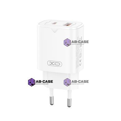 Зарядное устройство 30W (1 USB + 1 Type-C) XO L130 PD+QC3.0 (White)