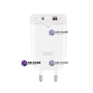 Зарядное устройство 30W (1 USB + 1 Type-C) XO L130 PD+QC3.0 (White)