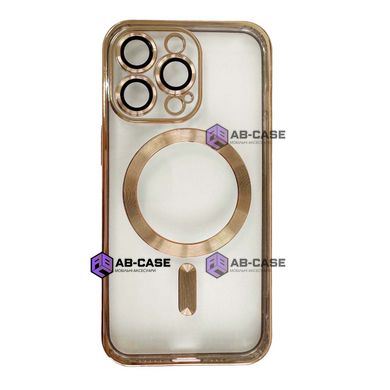 Чохол для iPhone 15 Pro Max Shining with MagSafe із захисними ліназми на камеру Gold