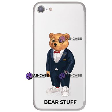 Чехол прозрачный Print Bear Stuff для iPhone SE2 Мишка в костюме