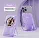 Беспроводной магнитный павербанк 10000 mAh 20w Magnetic с подставкой для iPhone Power Bank Purple