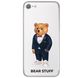Чохол прозорий Print Bear Stuff на iPhone SE2 Мишка в костюме