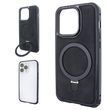 Чохол для iPhone 15 Pro Metal Bumpers Suede Case with MagSafe Stand - Black