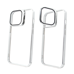 Чехол Stent для iPhone 13 Pro прозрачный с подставкой Silver