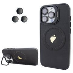 Чохол для iPhone 11 Logo Case PU Leather з лінзами та підставкою Stand Camera - Black