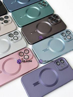 Чехол матовый Silicone with MagSafe для iPhone 12 Pro Max c защитными линзами на камеру Green