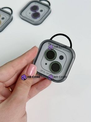 Защитные линзы для камеры iPhone 15 Diamonds Lens блестящие Dark Green