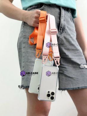 Чохол для iPhone 13 mini : з ремінцем прозорий Crossbody &ndash; Pink Sand