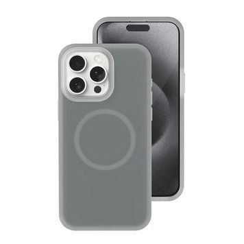 Чехол для iPhone 15 Pro : Neon Silicone Case MagSafe &ndash; Gray