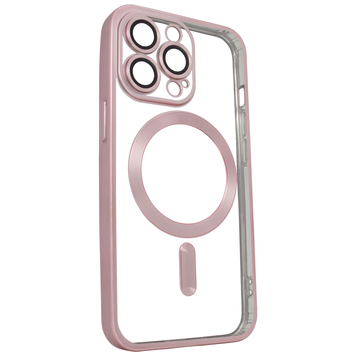 Чохол для iPhone 14 Pro Max матовий Shining with MagSafe із захисними лінзами на камеру Pink